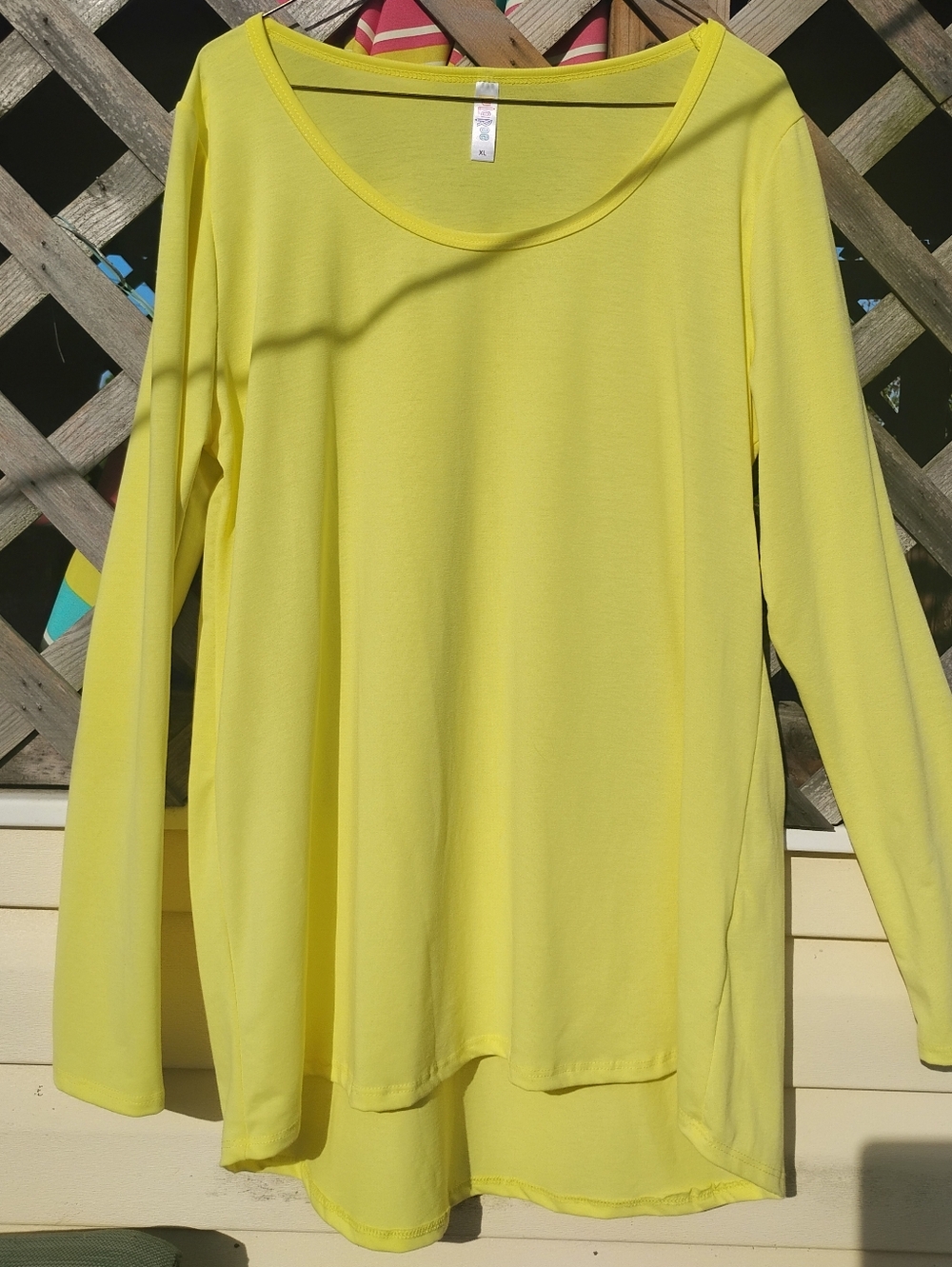 LuLaRoe Bright Yellow Long Sleeve Scoop Neck Top